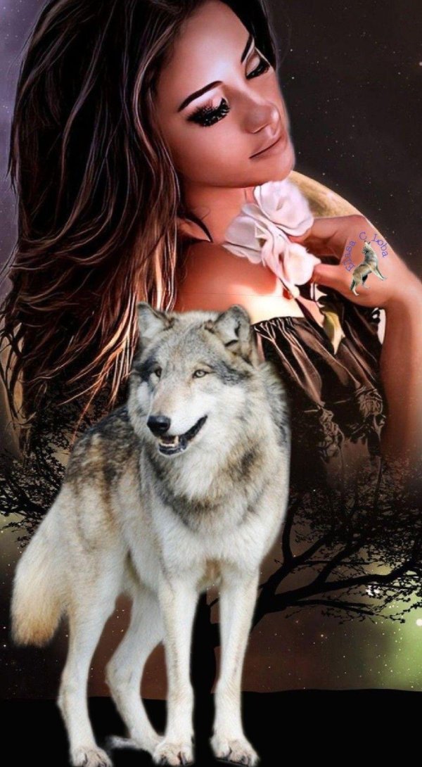 Волк и девушка