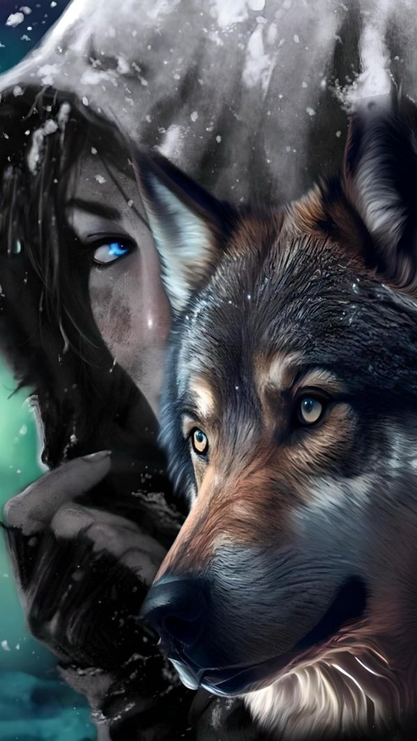 Волк и девушка