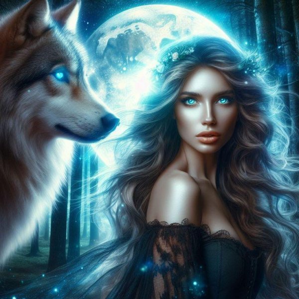 Волк и девушка