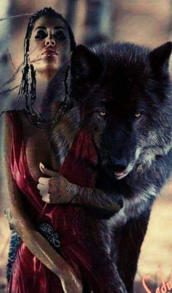 Волк и девушка