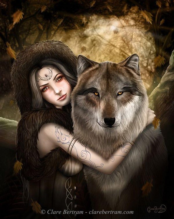 Волк и девушка