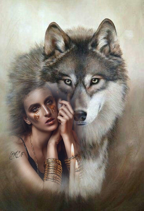 Волк и девушка
