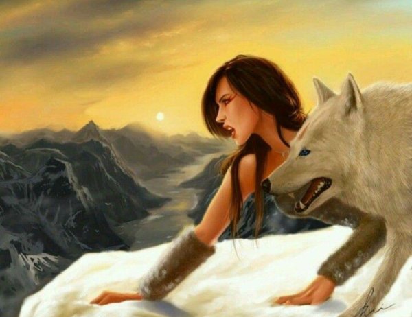 Волк и девушка