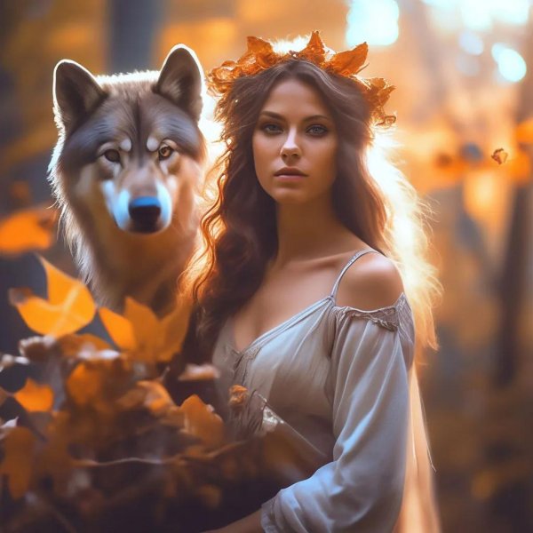 Волк и девушка