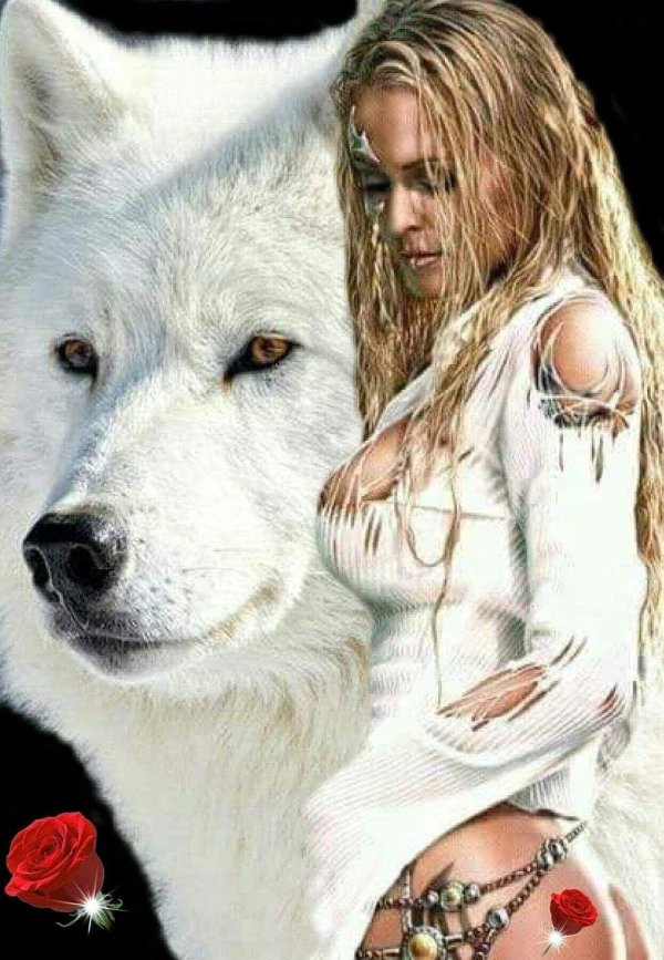 Волк и девушка