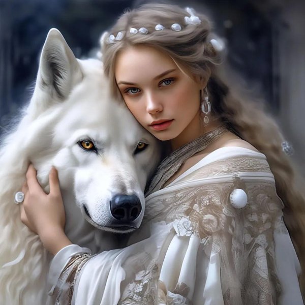 Волк и девушка
