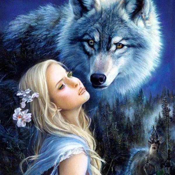 Волк и девушка