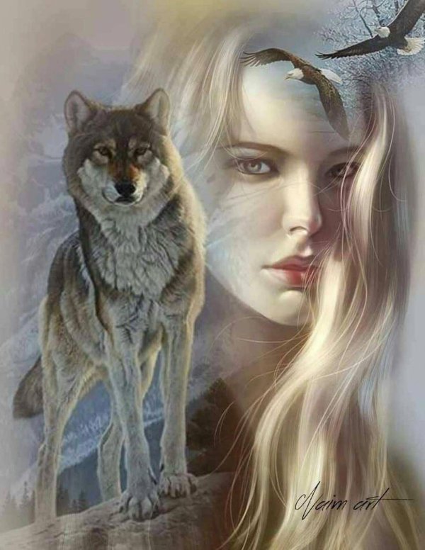 Волк и девушка
