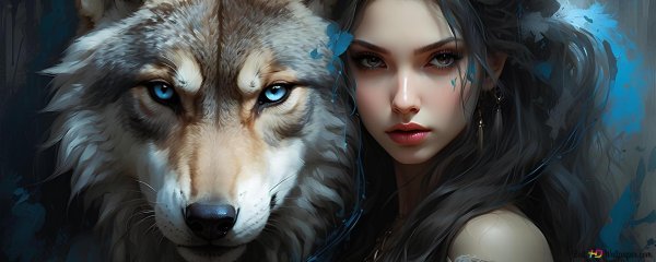 Волк и девушка