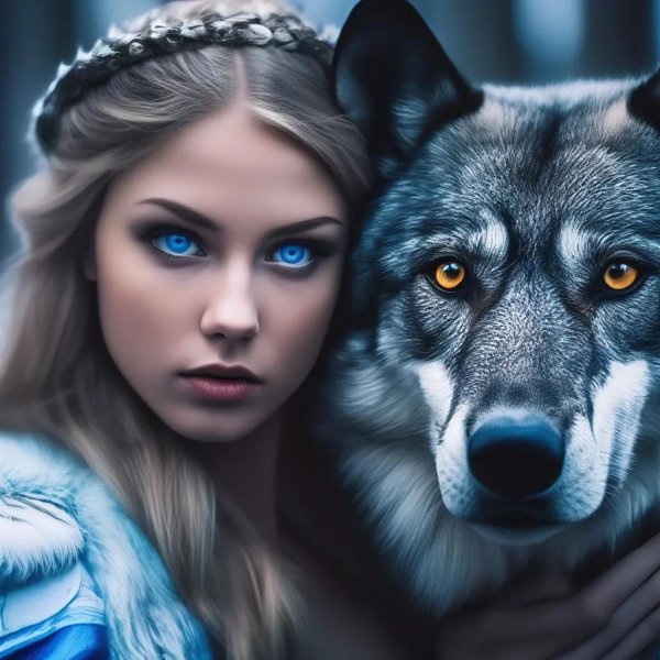 Волк и девушка
