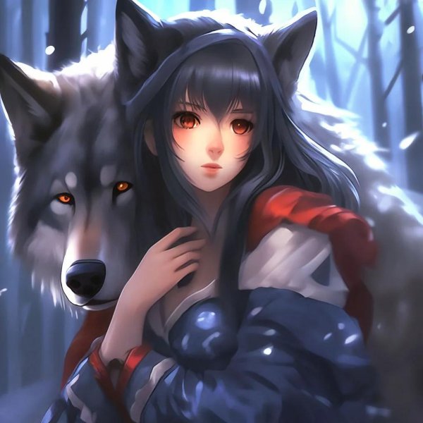 Волк и девушка