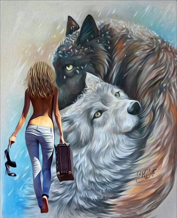 Волк и девушка