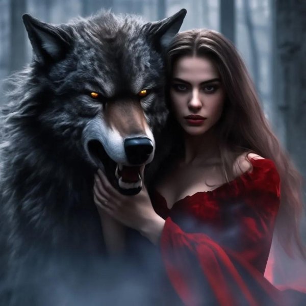 Волк и девушка