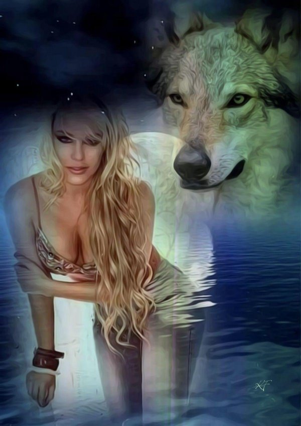 Волк и девушка