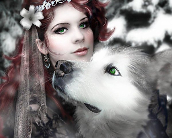 Волк и девушка