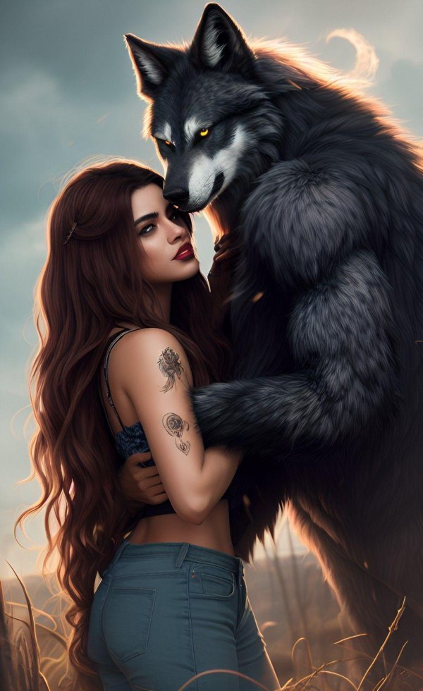 Волк и девушка