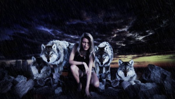 Волк и девушка