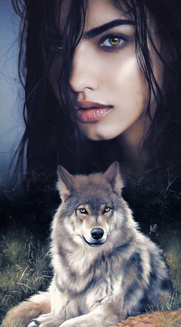 Волк и девушка