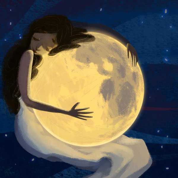 Луна и девушка