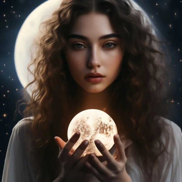 Луна и девушка