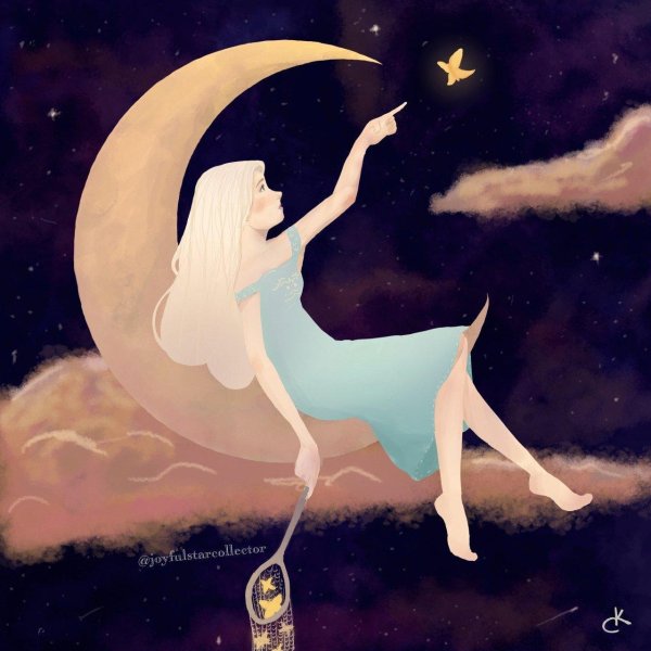 Луна и девушка