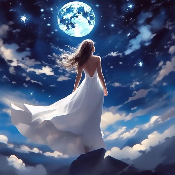 Луна и девушка