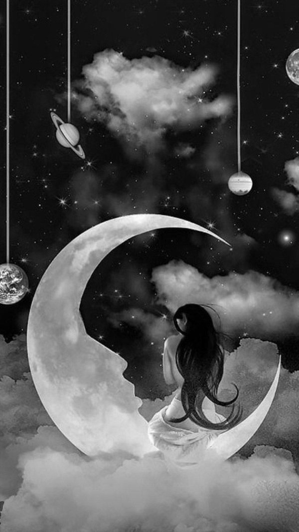 Луна и девушка