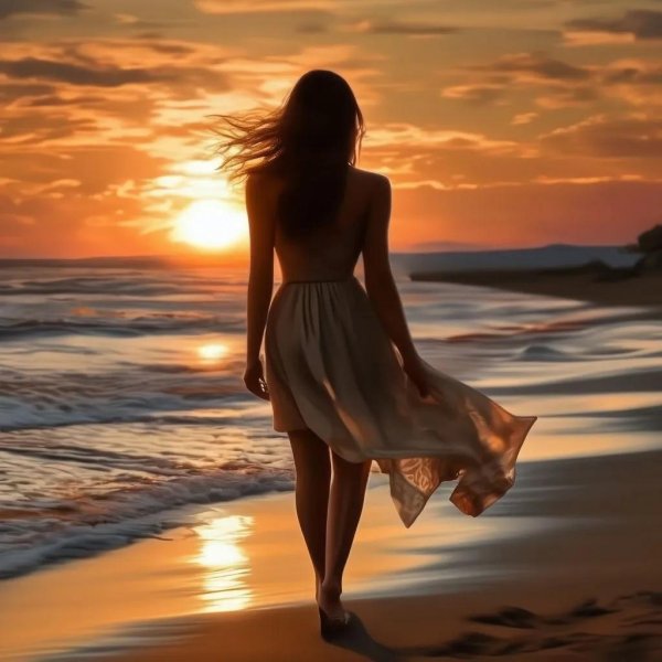 Девушка на берегу моря