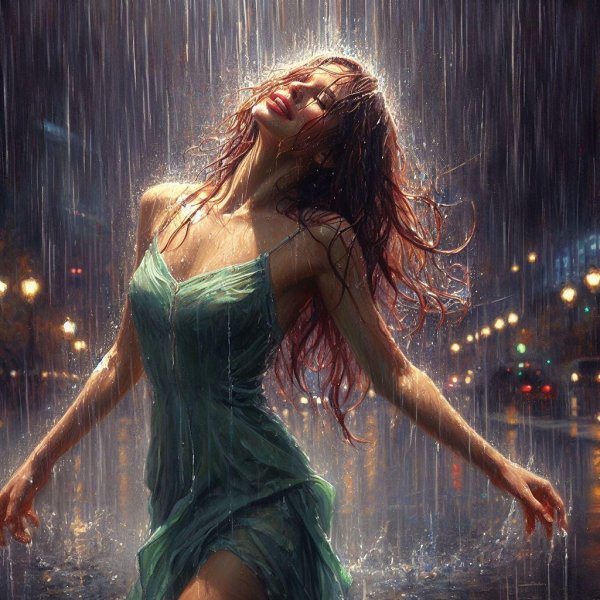 Девушка под дождем