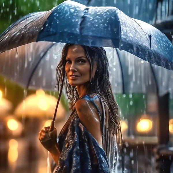 Девушка под дождем