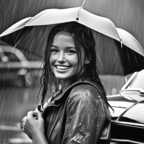 Девушка под дождем