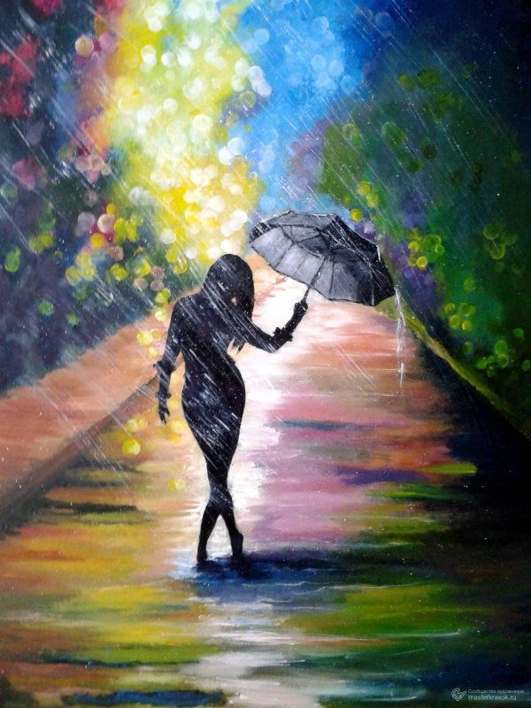 Девушка под дождем