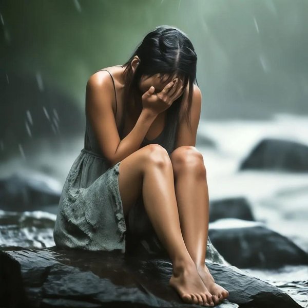 Девушка под дождем