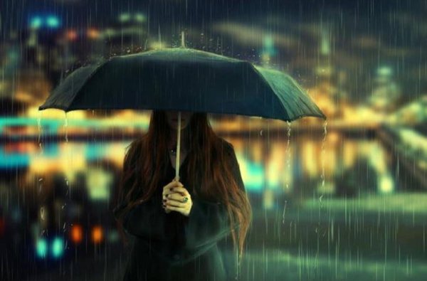 Девушка под дождем