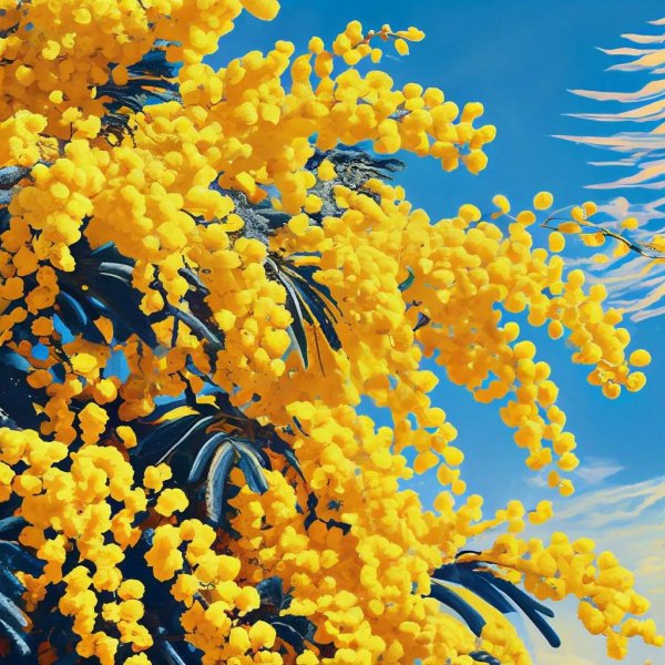 Девушка с мимозой