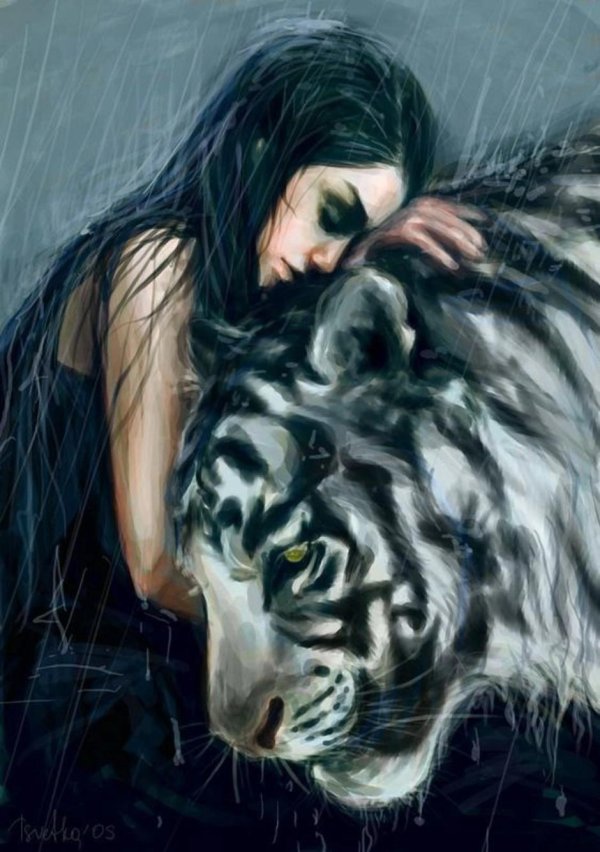 Девушка с тигром