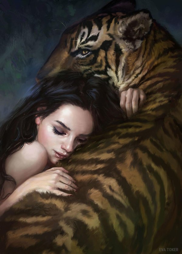 Девушка с тигром