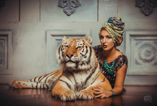 Девушка с тигром