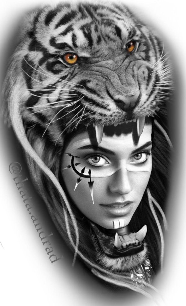 Девушка с тигром