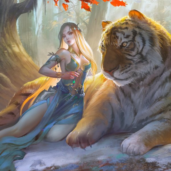 Девушка с тигром