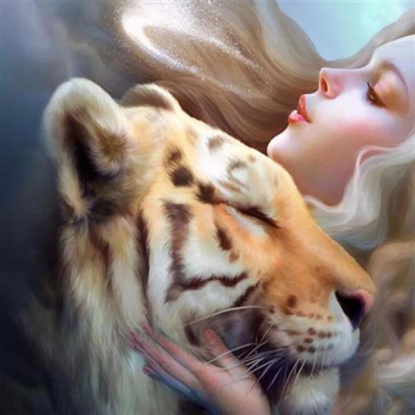 Девушка с тигром