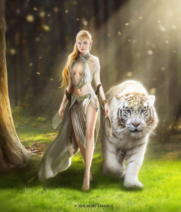 Девушка с тигром