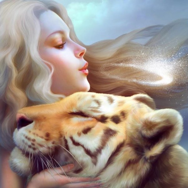 Девушка с тигром
