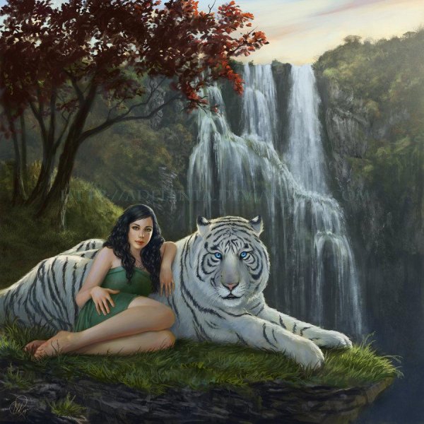 Девушка с тигром