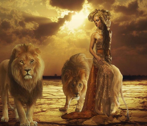 Девушка и лев