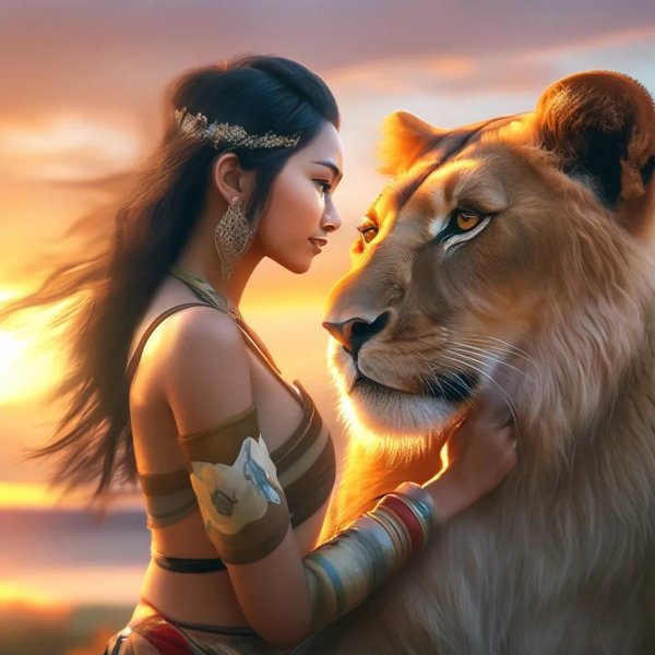 Девушка и лев