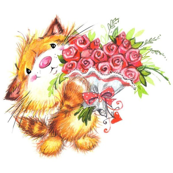 Веселые с цветами