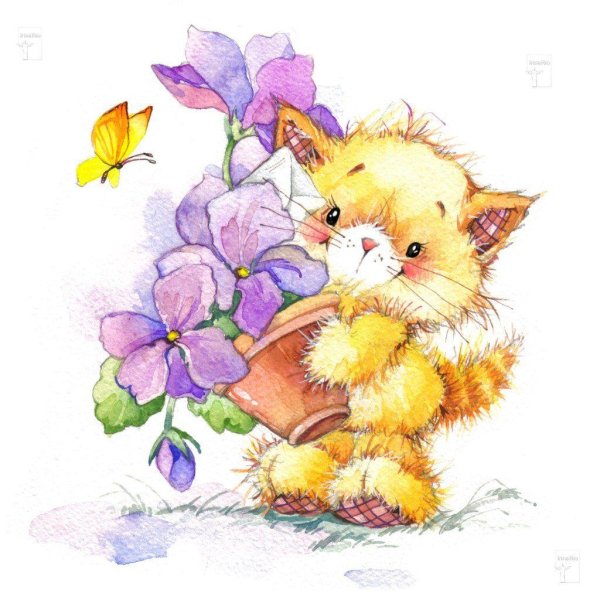 Веселые с цветами