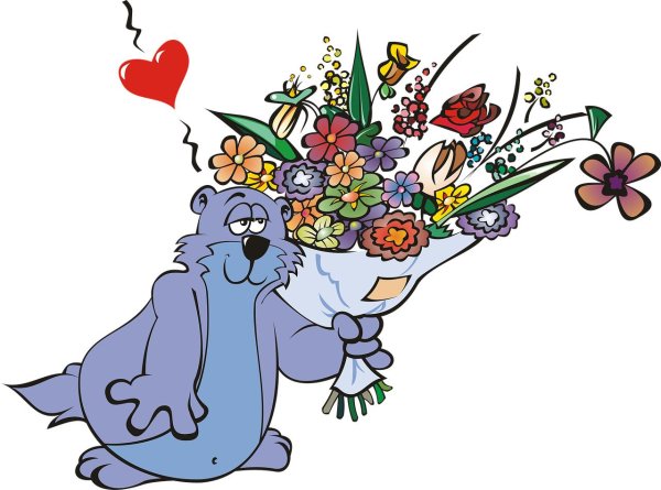 Веселые с цветами