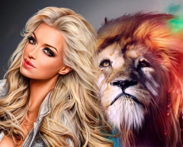 Девушка со львом